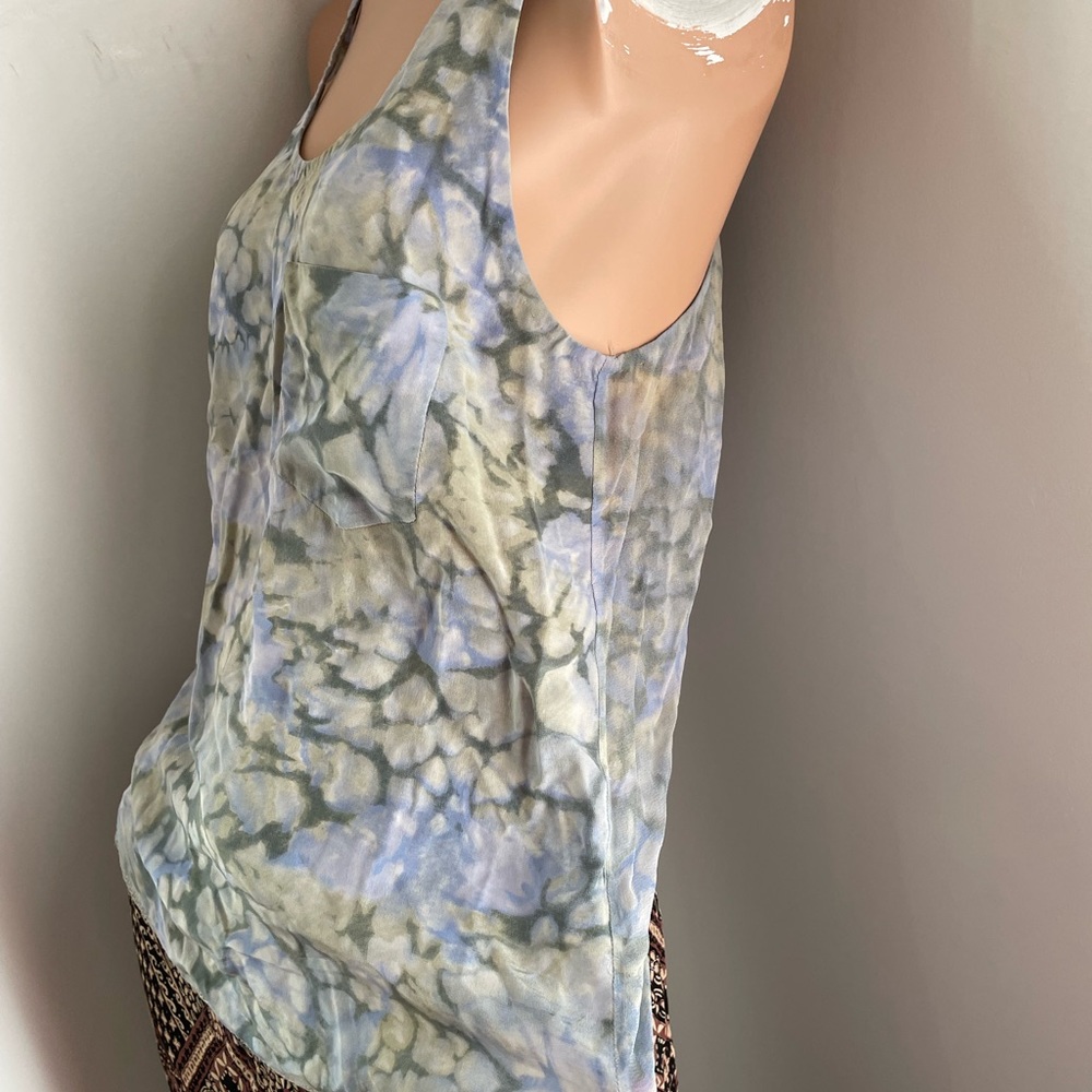 18” PTP 🌷 S watercolour silk tank blouse top Wilfred - Picture 2 of 5